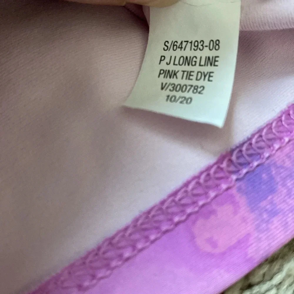 Old Navy Active PowerSoft Pink Tie Dye Long Line Sports Bra Crop Top Cropped Top